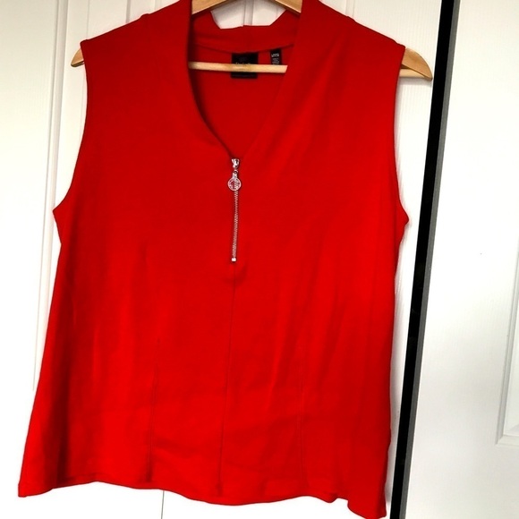 Rafaella Red Sleeveless Top Size LP - Picture 1 of 11